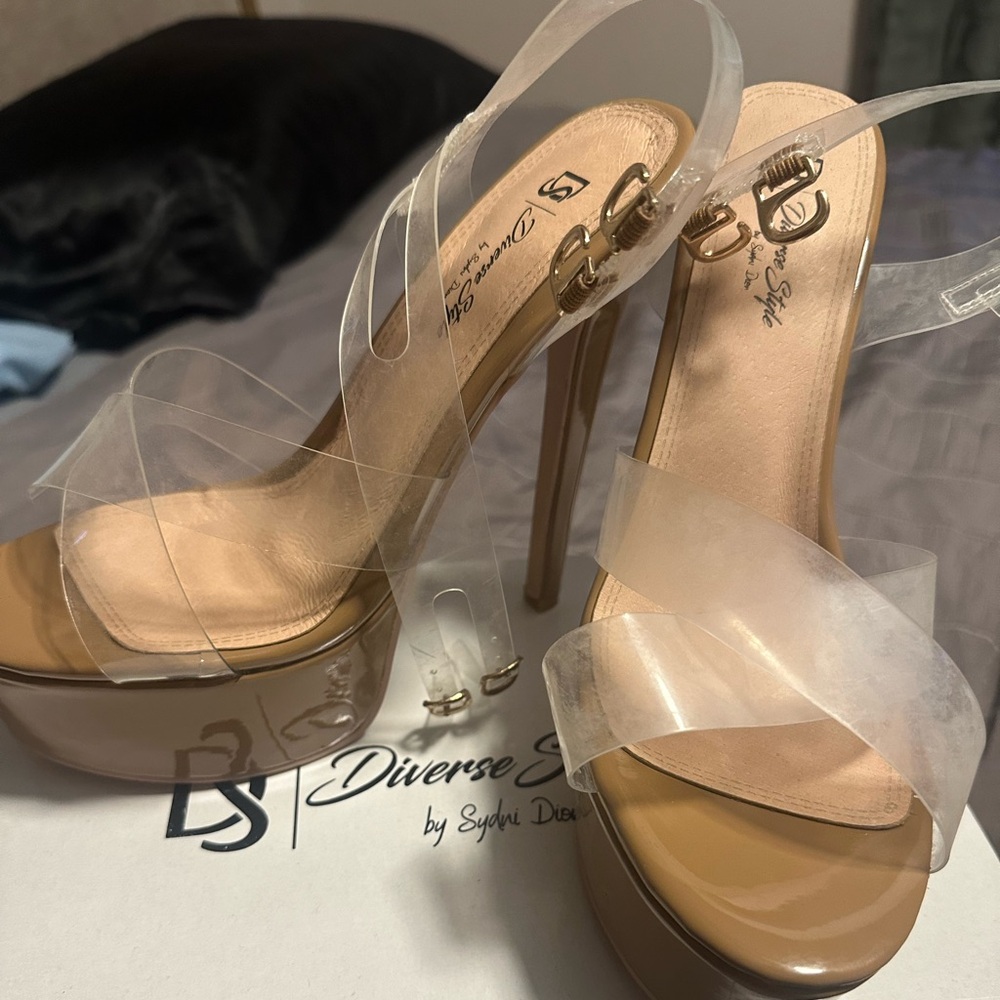 Diverse Stiletto Platform Heels in Clear and Nude